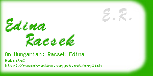 edina racsek business card